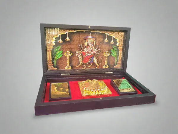 Maa_Durga_Pocket_Temple_With_Devi_Yantra_Mantra_Charan_Gold_Plated_1_Piece_8_X5_Navratri_Diwali_Gift