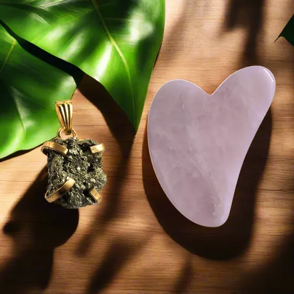 Valentine_Gift_Combo_Raw_Pyrite_Crystal_Pendant_Rose_Quartz_Gua_Sha_Set_For_Love_Glow_Wellness_Healing_Energy_Skincare_Gift_For_Sister_Women