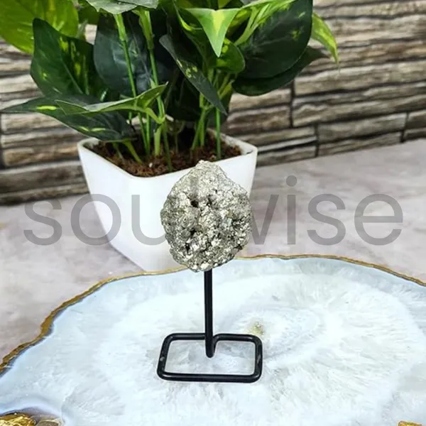 Soulwise_Natural_Pyrite_On_Metal_Stand_3_Golden_Healing_Crystal_For_Energy_Balancing_Motivation_Table_D_Cor