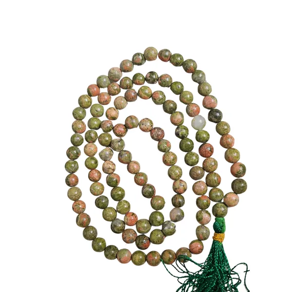 Soulwise_Natural_Unakite_Jaap_Mala_108_1_Beads_8Mm_Healing_Prayer_Beads_For_Meditation_Mantra_Chanting_Emotional_Balance_Chakra_Healing