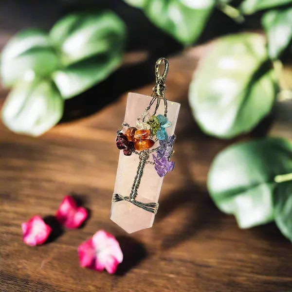Tree_Of_Life_7_Chakra_Pendant_On_Rose_Quartz_Base_Healing_Crystal_Necklace_For_Emotional_Balance_Spiritual_Growth_Chakra_Alignment_Handcrafted_Natural_Rose_Quartz_Jewelry