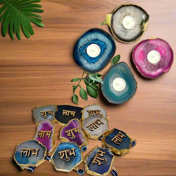 Decorative_Diwali_Combo_Agate_Candle_Holder_Shubh_Labh_Sticker_Crystal_Tea_Light_Holder_Decorative_Agate_Sticker_Set_For_Home_Entrance_Pooja_Festive_Gift_For_Positive_Energy_Vastu