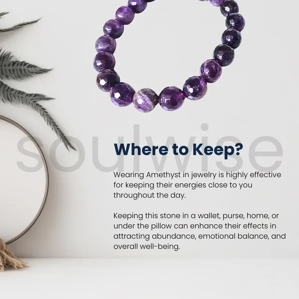 Amethyst_Bracelet_Faceted_Beads_10Mm_Healing_Crystal_Reduce_Stress_Promote_Peace