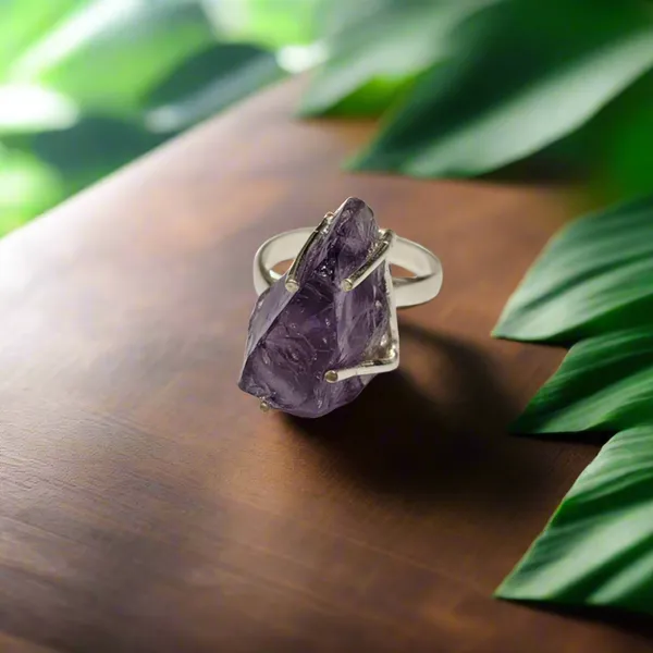 Raw_Amethyst_Crystal_Ring_Natural_Uncut_Stone_In_92_5_Silver_Adjustable_Handmade_Ring_Healing_Crystal_Jewelry_For_Women_Men