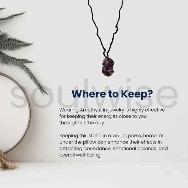 Handmade_Amethyst_Tumble_Stone_Necklace_Natural_Healing_Crystal_Pendant_In_Black_Thread_Cord_For_Calm_Protection_Spiritual_Growth_Unisex