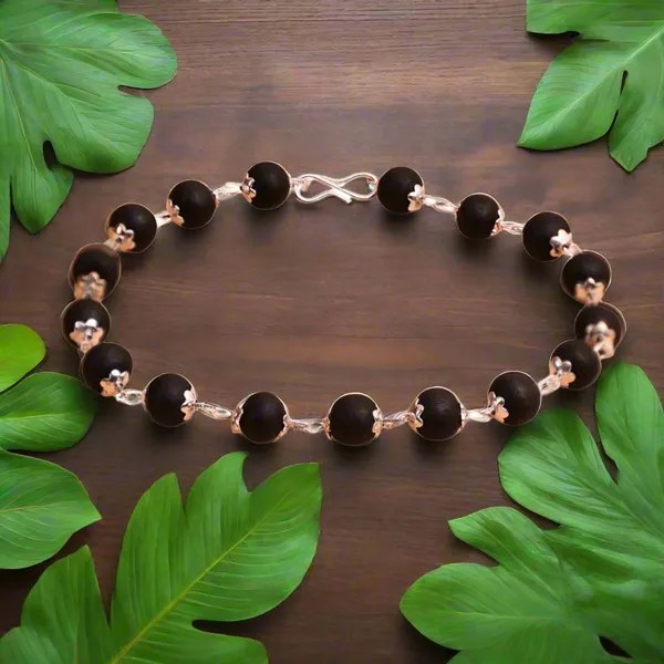 Karungali_Bracelet_Unisex_8Mm_Natural_Ebony_Wood_Beads_Silver_Plated_Caps_Siddha_Spiritual_Protection_Bracelet