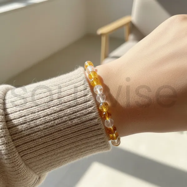 Citrine_Clear_Quartz_Bracelet_8Mm_Natural_Gemstone_Beads_For_Positivity_Clarity_Prosperity