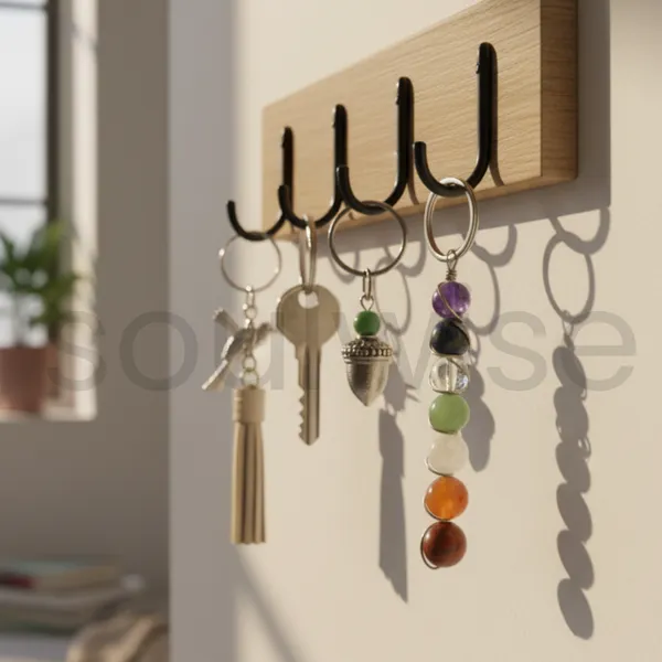 Seven_Chakra_Bead_Keychain_With_Random_Golden_Or_Silver_Colour_Natural_Gemstone_Healing_Keyring_For_Positivity_Protection_And_Good_Energy