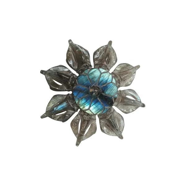 Labradorite_Flower_Dorje_Approx_700G_15Cm_Diameter_Natural_Healing_Crystal_Tool