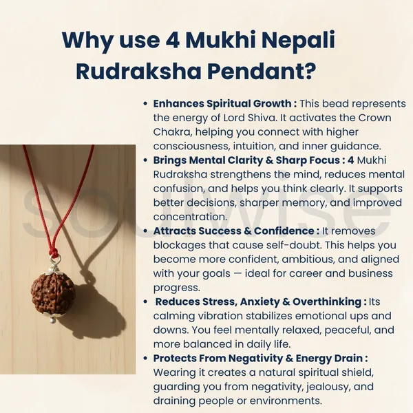 4_Mukhi_Nepali_Rudraksha_Silver_Pendant_Original_Chaar_Mukhi_Bead_For_Wisdom_Knowledge_Communication_Without_Chain