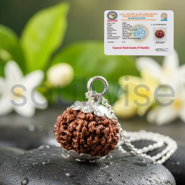 9_Mukhi_Nepali_Rudraksha_Silver_Pendant_Certified_Nav_Mukhi_Bead_For_Strength_Protection_Positive_Energy_Divine_Durga_Blessings