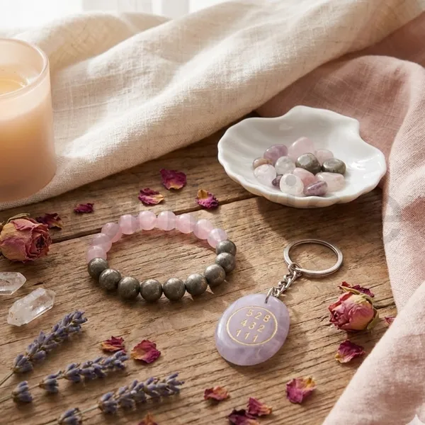 Rose_Quartz_Pyrite_Healing_Bracelet_With_Rose_Quartz_Angel_Keychain_Love_Positivity_Emotional_Healing_Valentine_Gift_Set_Of_2