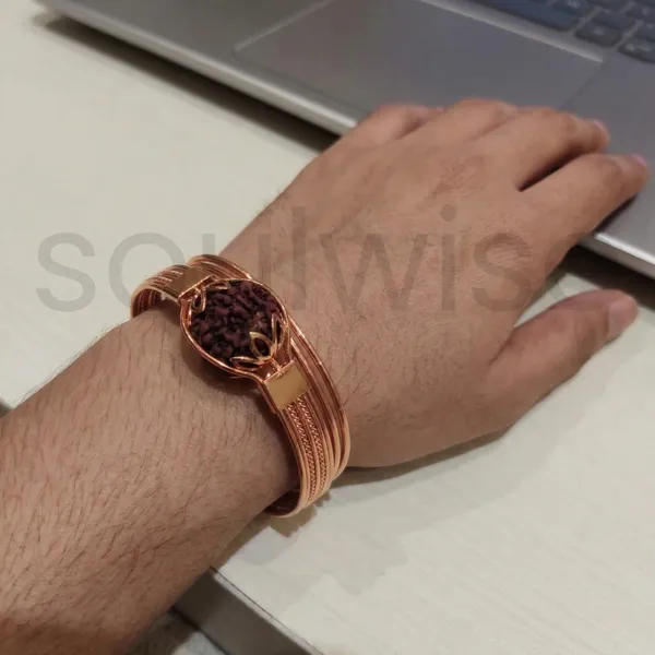 5_Mukhi_Nepali_Rudraksha_Copper_Openable_Bracelet_For_Transformation_Courage_And_Positive_Energy_Authentic_Design