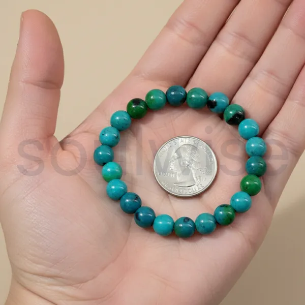 Natural_Azurite_8Mm_Beaded_Bracelet_Stretch_Gemstone_Jewelry_For_Women_And_Men