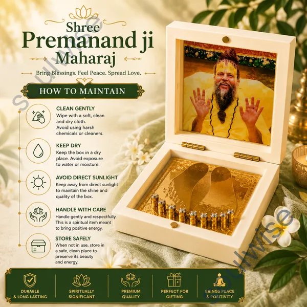 Shree_Premanand_Ji_Maharaj_Golden_Paduka_With_Photo_Frame_Box_Premium_Spiritual_Showpiece_For_Home_Temple_Office_Pooja_Room_3X3_Inch