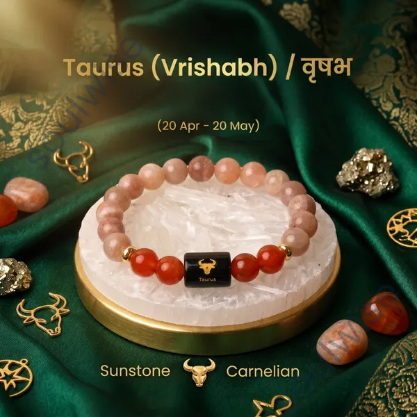Taurus_Vrishabh_Rashi_Zodiac_Bracelet_Natural_Sunstone_Carnelian_Crystal_Bracelet_For_Confidence_Vitality_Success