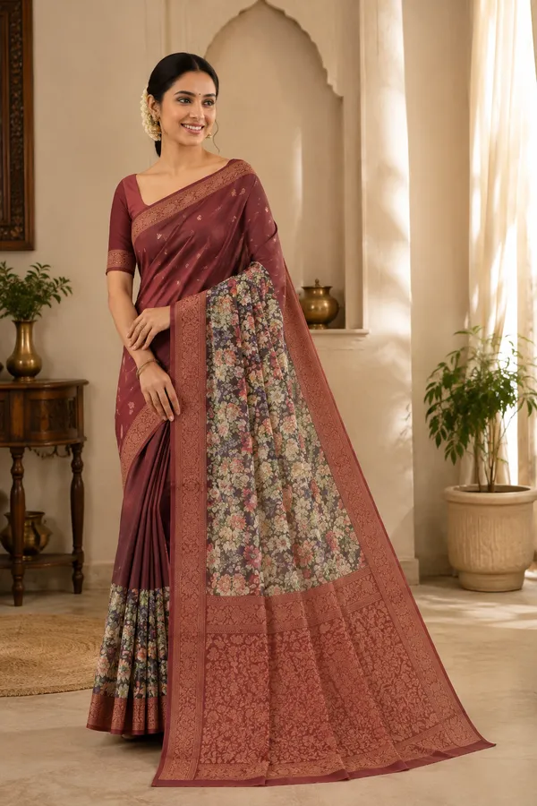 Rose_Taupe_Cotton_Weave_Saree_For_Women
