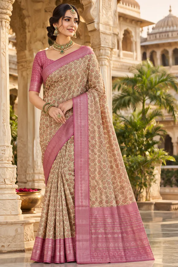 Almond_Cream_Cotton_Weave_Saree_For_Women