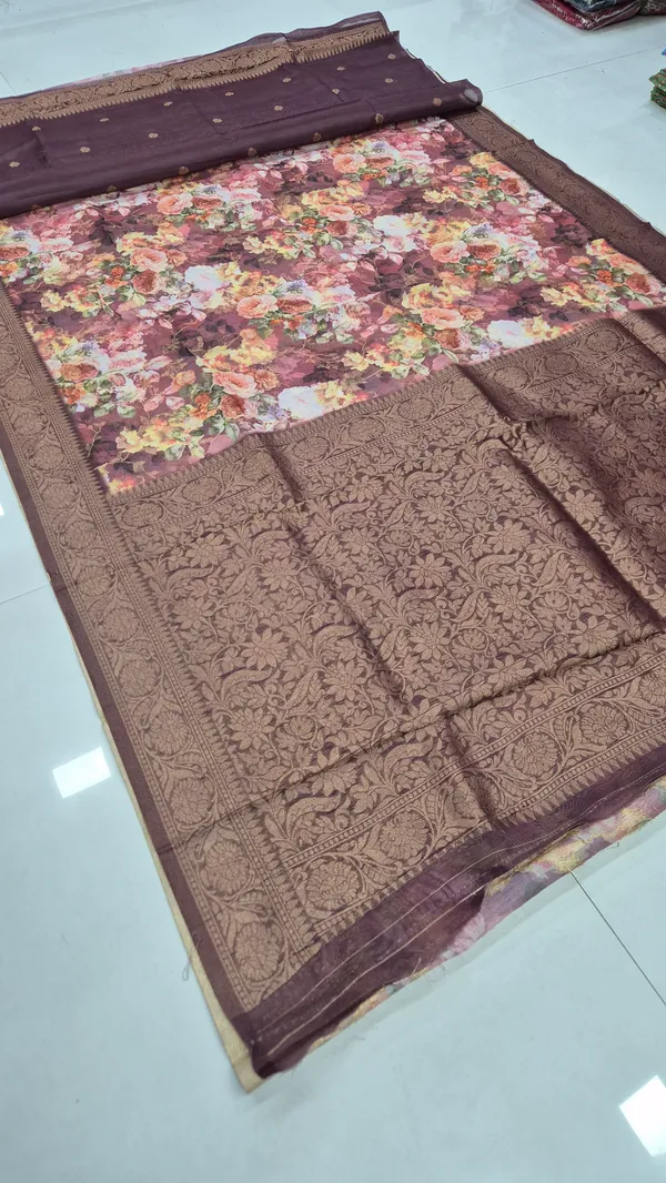 Berry_Wine_Cotton_Weave_Saree_For_Women