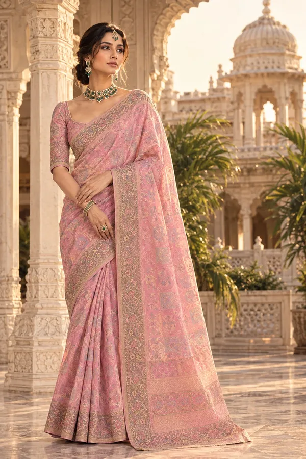 Blush_Pink_Cotton_Weave_Saree_For_Women
