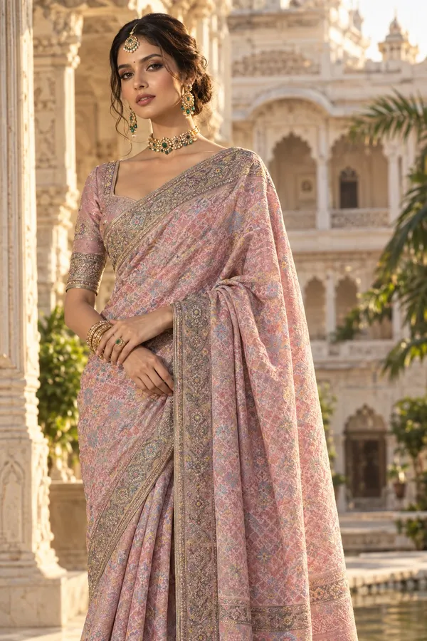 Blush_Pink_Cotton_Weave_Saree_For_Women