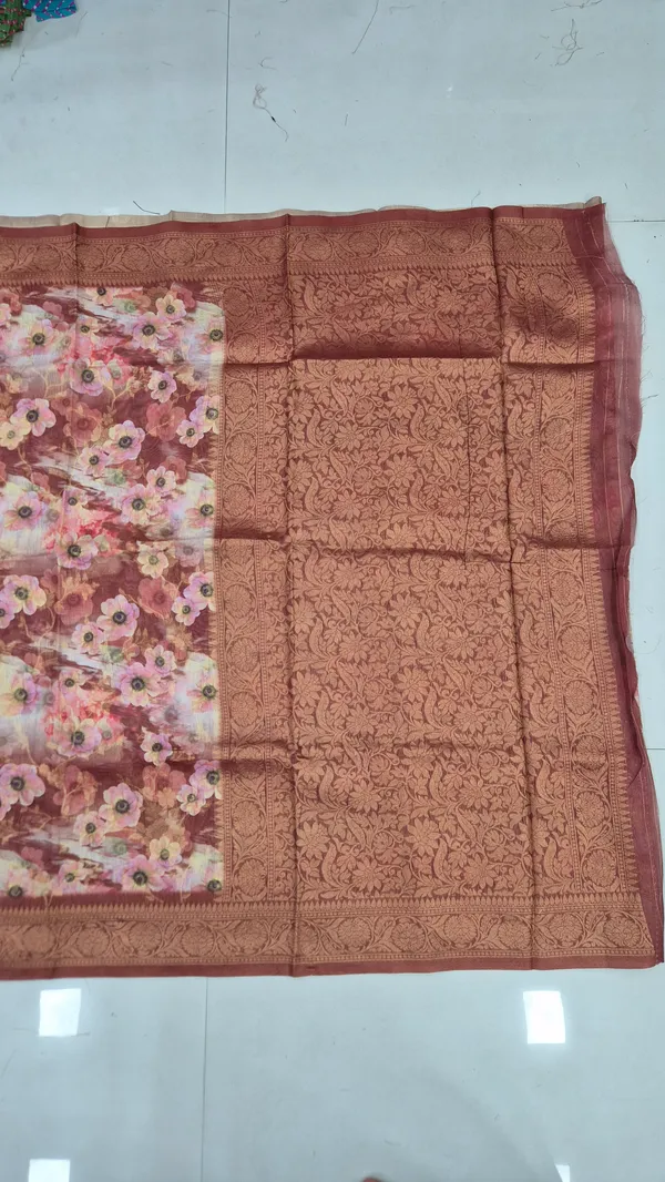 Brick_Red_Cotton_Weave_Saree_For_Women