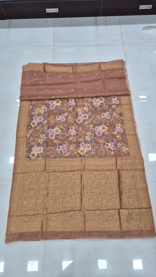 Cocoa_Brown_Cotton_Weave_Saree_For_Women