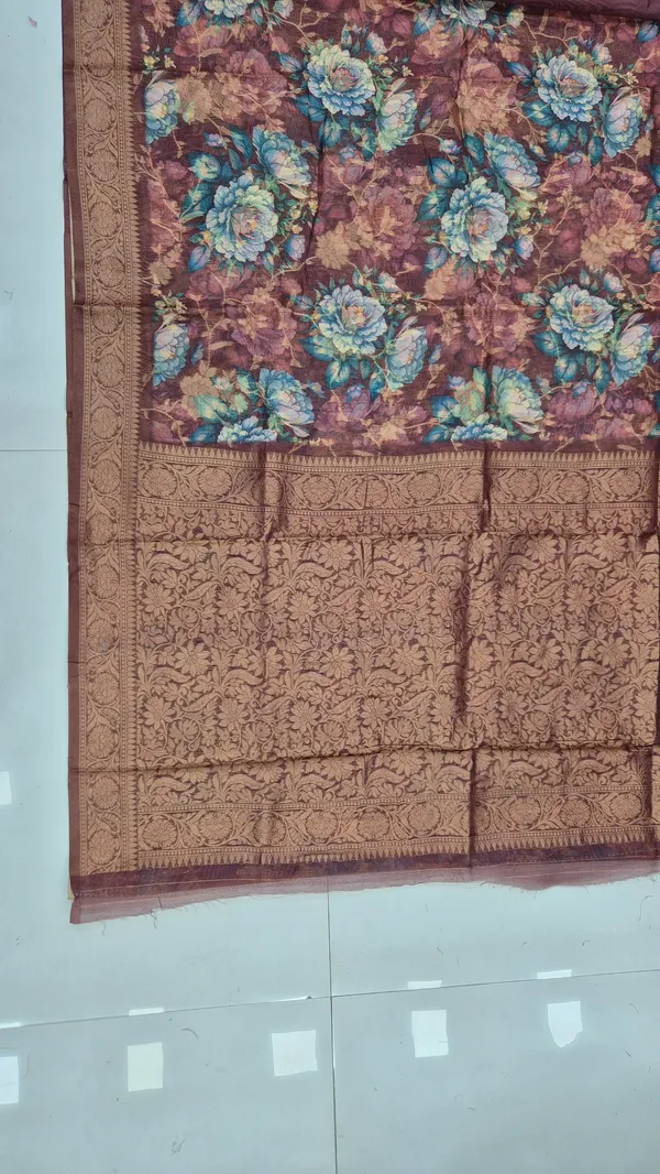 Coffee_Maroon_Cotton_Weave_Saree_For_Women