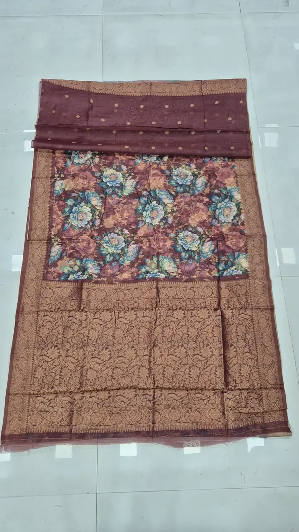 Coffee_Maroon_Cotton_Weave_Saree_For_Women