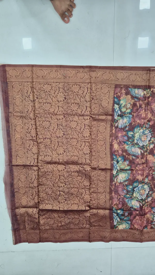 Coffee_Maroon_Cotton_Weave_Saree_For_Women