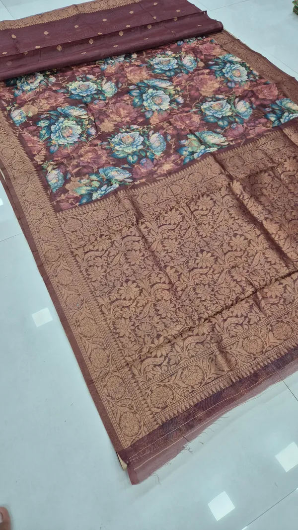 Coffee_Maroon_Cotton_Weave_Saree_For_Women