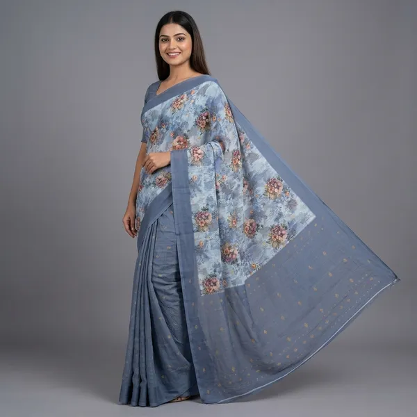 Slate_Blue_Richpallu_Silk_With_Digital_Print_Zari_Weaving_Saree_For_Women