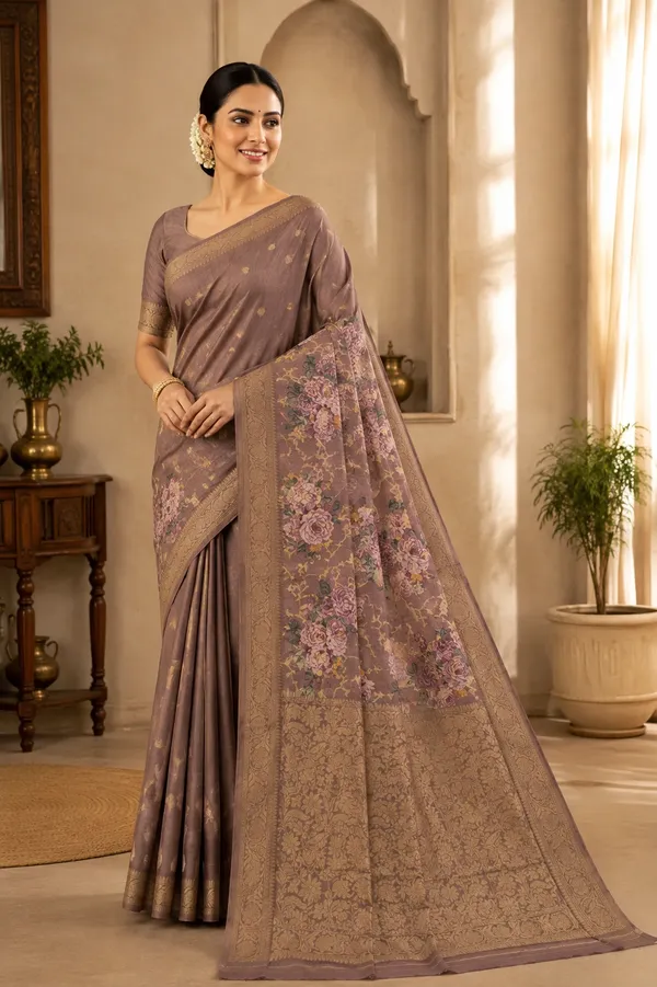 Mauve_Taupe_Cotton_Weave_Saree_For_Women