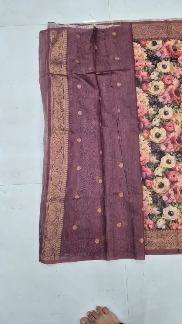 Deep_Wine_Cotton_Weave_Saree_For_Women