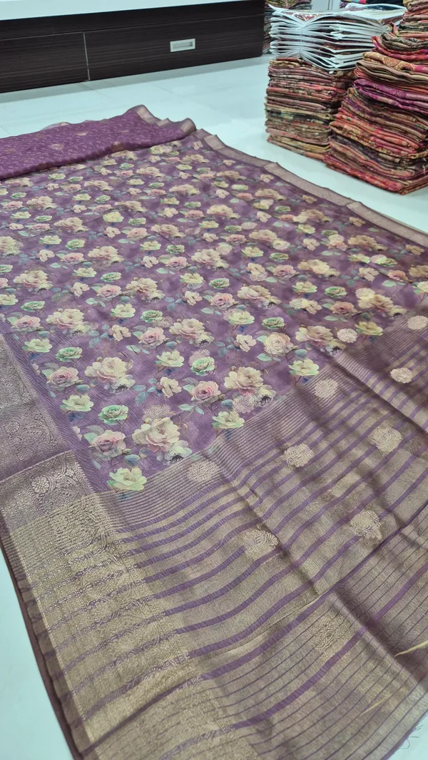 Dusty_Lavender_Cotton_Weave_Saree_For_Women