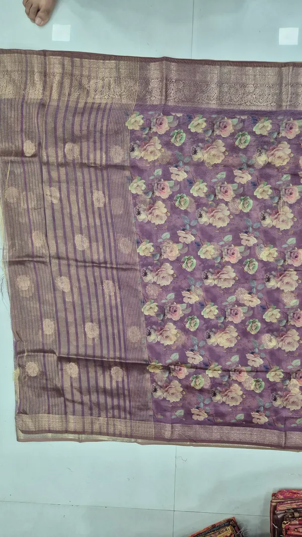 Dusty_Lavender_Cotton_Weave_Saree_For_Women
