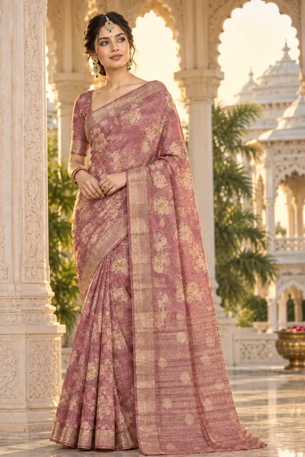 Dusty_Mauve_Cotton_Weave_Saree_For_Women