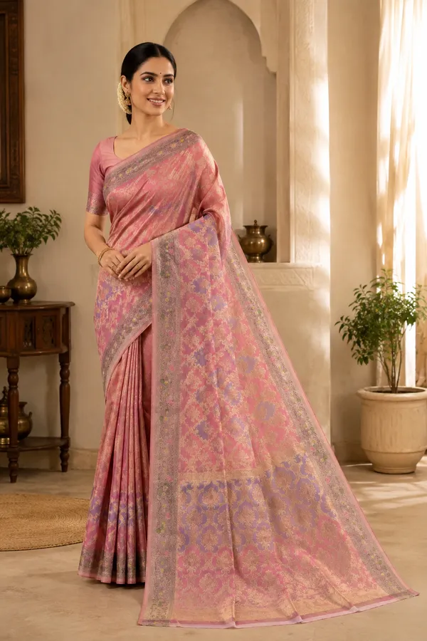 Blush_Pink_Cotton_Weave_Saree_For_Women