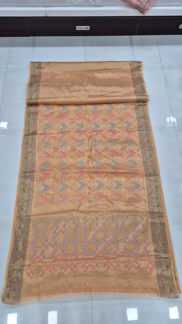 Light_Peach_Cotton_Weave_Saree_For_Women