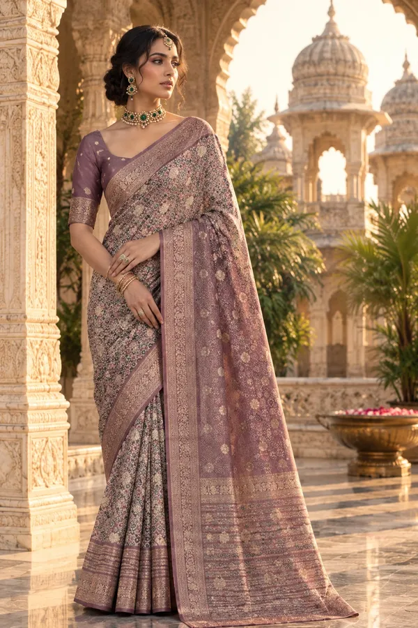 Muted_Plum_Cotton_Weave_Saree_For_Women