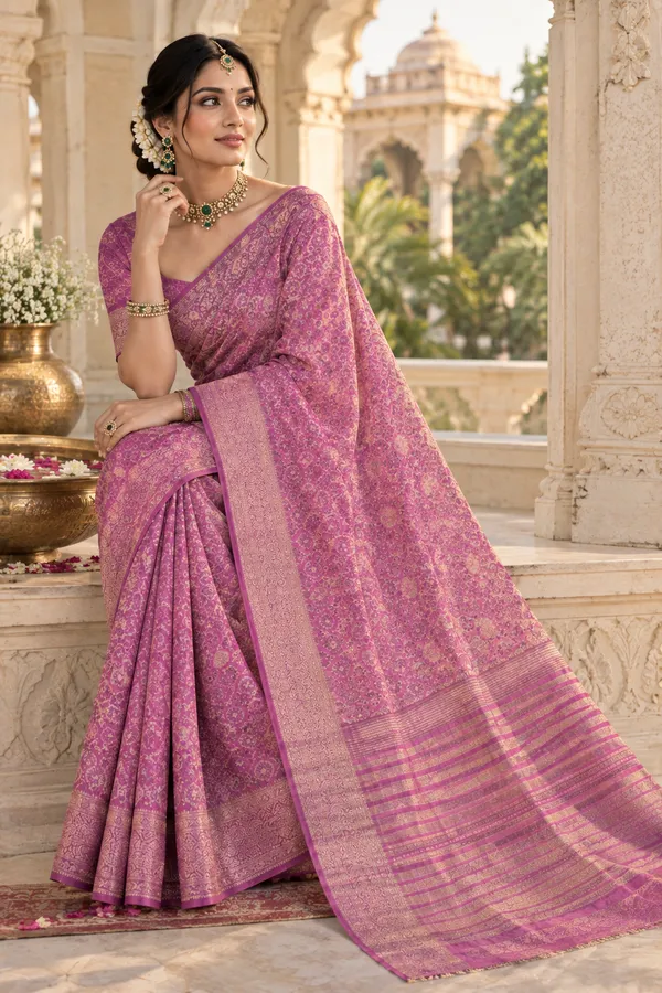 Orchid_Purple_Cotton_Weave_Saree_For_Women