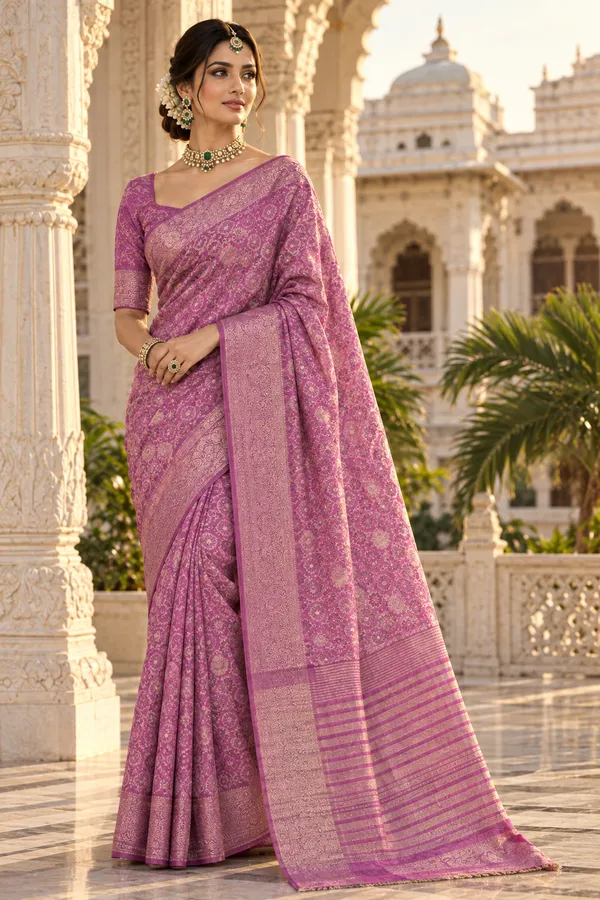 Orchid_Purple_Cotton_Weave_Saree_For_Women