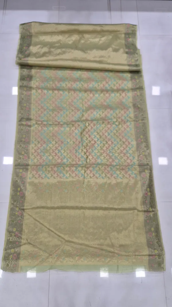 Pista_Green_Cotton_Weave_Saree_For_Women