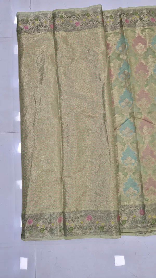 Pista_Green_Cotton_Weave_Saree_For_Women