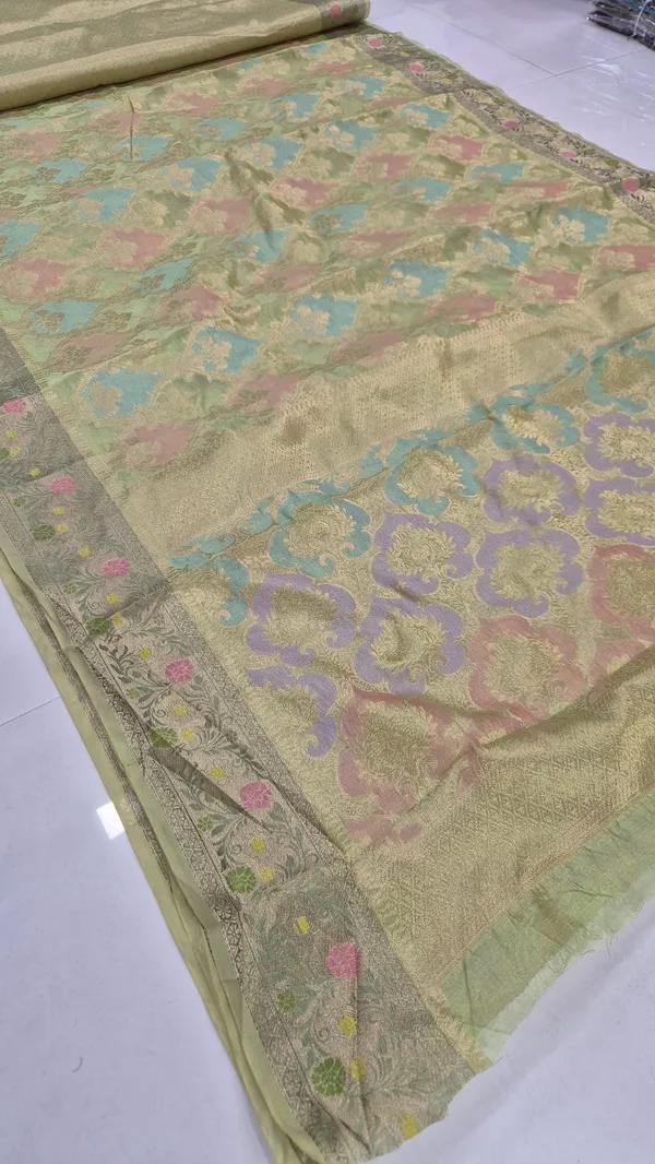 Pista_Green_Cotton_Weave_Saree_For_Women
