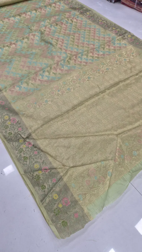 Pista_Green_Cotton_Weave_Saree_For_Women