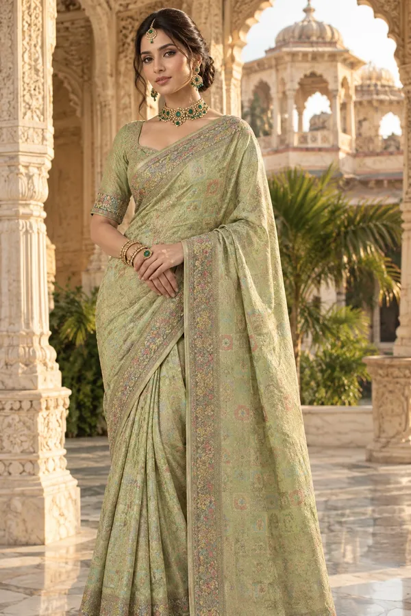 Pista_Green_Cotton_Weave_Saree_For_Women