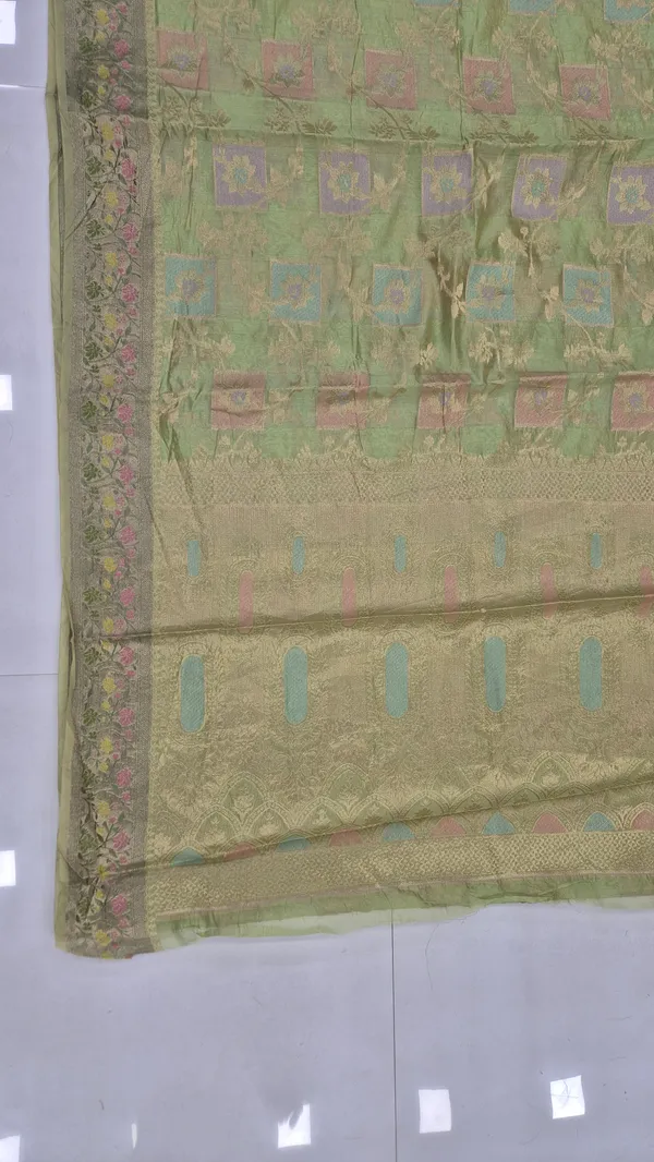 Pista_Green_Cotton_Weave_Saree_For_Women