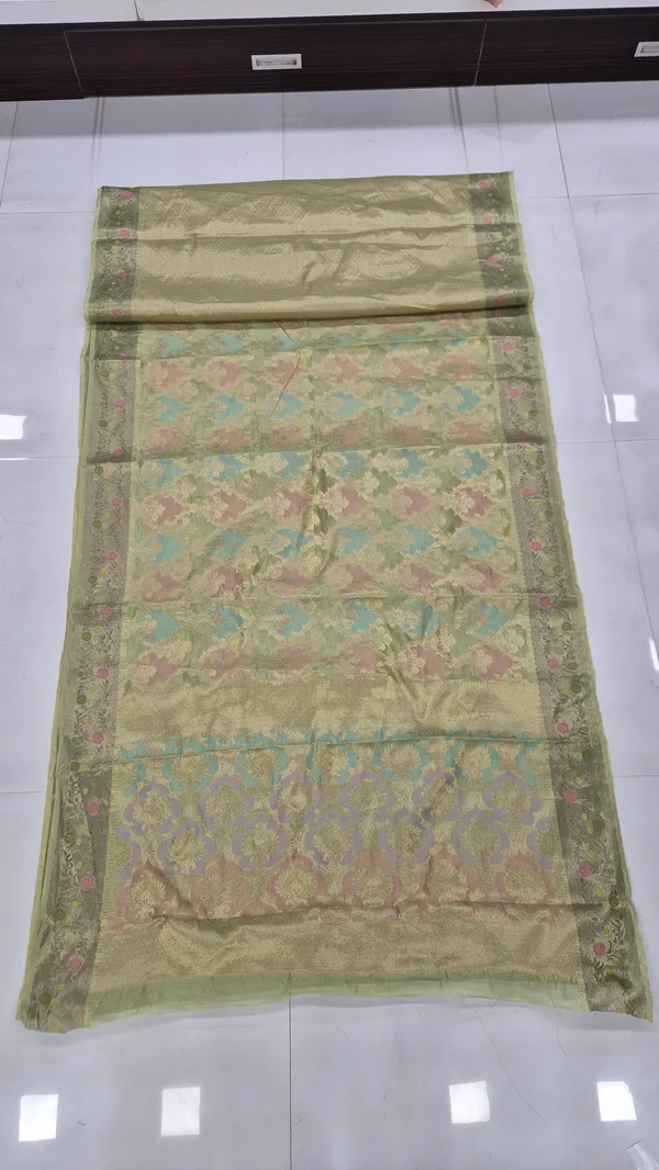 Pista_Green_Cotton_Weave_Saree_For_Women