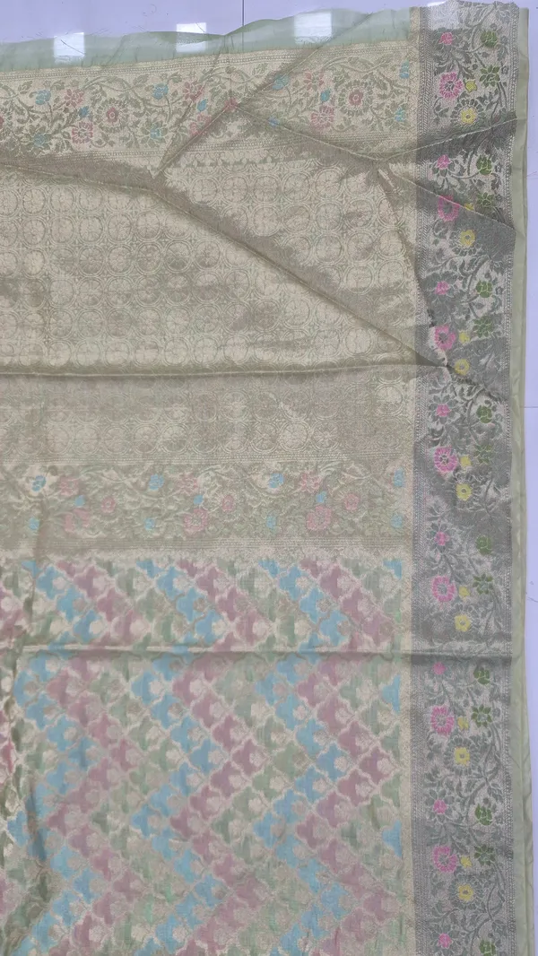 Pista_Green_Cotton_Weave_Saree_For_Women